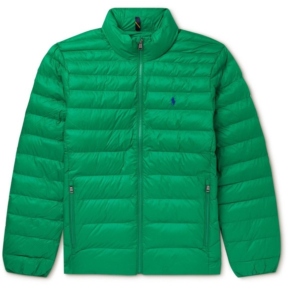 Polo Ralph Lauren Green Packable Puffer Jacket Water Repellent 156011 Men's L - Picture 2 of 6